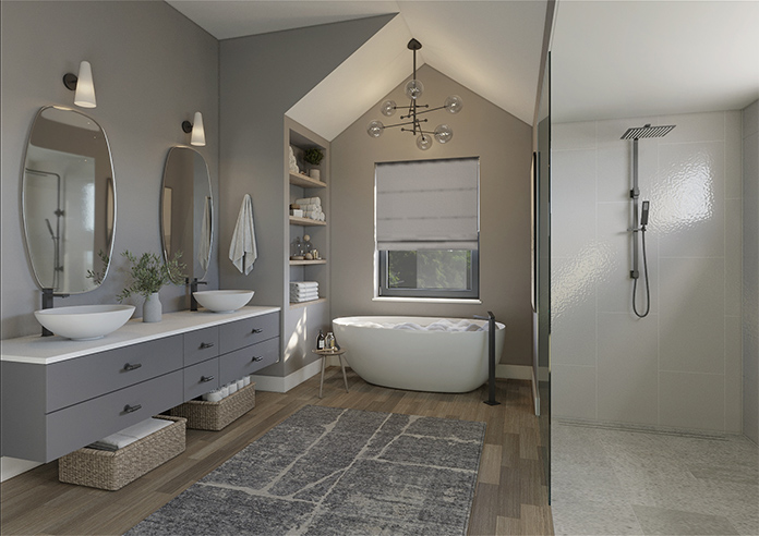 Geneva, Frost Grey - Roman Blind - Image 6